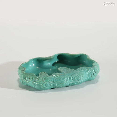 QING QIANLONG TURQUOISE GREEN BRUSH WASH