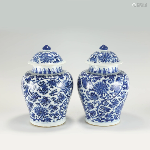 QING BLUE AND WHITE GENERAL JAR