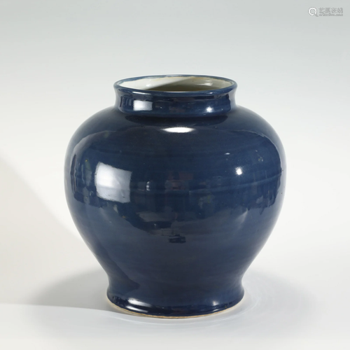 MING BLUE GLAZED SKY JAR