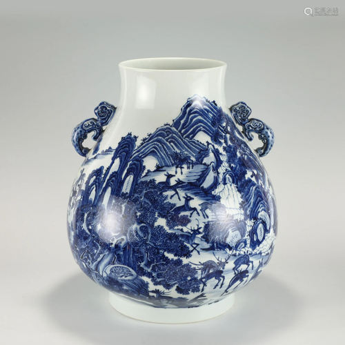 QING QIANLONG BLUE AND WHITE BAILU ZUN