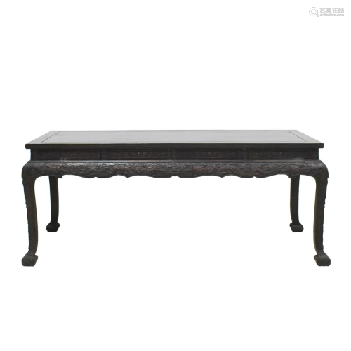 CHINESE ZITAN ALTAR TABLE WITH CABRIOLE LEGS