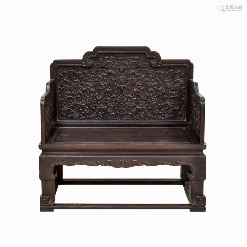 CARVED ZITAN THRONE CHAIR