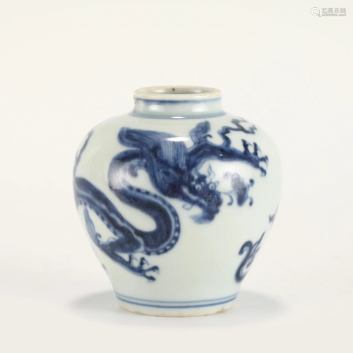 MING XUANDE BLUE AND WHITE SMALL POT