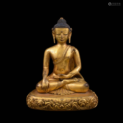 MING GILT BRONZE SIMHANADA AVALOKITESHVARA BU…