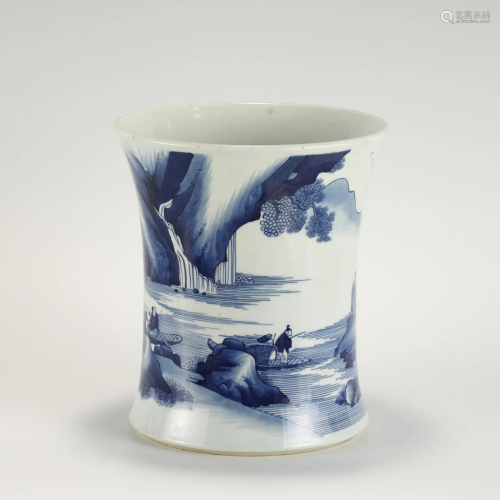 QING BLUE AND WHITE PEN HOLDER