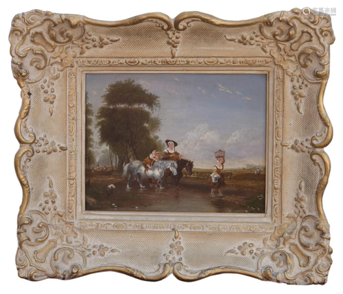 BEAUTIFUL GILTWOOD FRAME PAINTING BY K. GOULDING