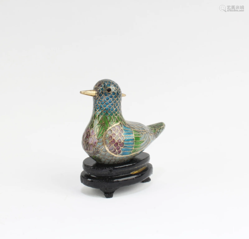 An Enamel Bird Figurine