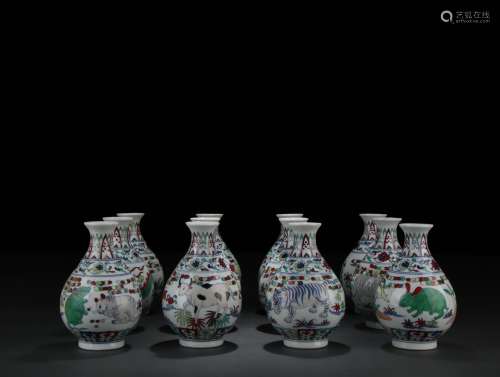 Twelve Chinese Zodiac Vases