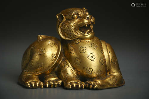 Gilt Copper Leopard-shaped Ornament