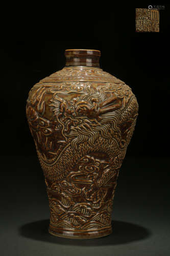 Brown-glazed Vase