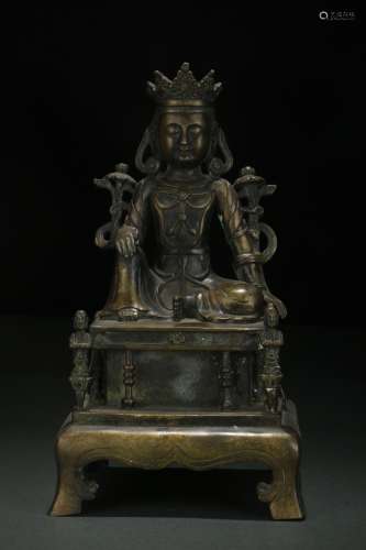 Copper Statue of Seated Buddha