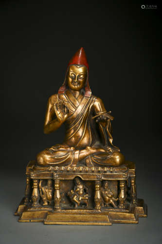 Gilt Copper Statue of Buddha Master