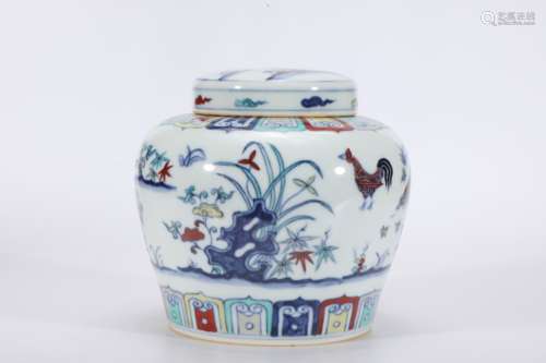 Doucai Rooster Jar