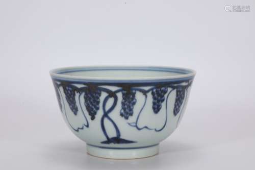 Blue and White Pomegranate Bowl