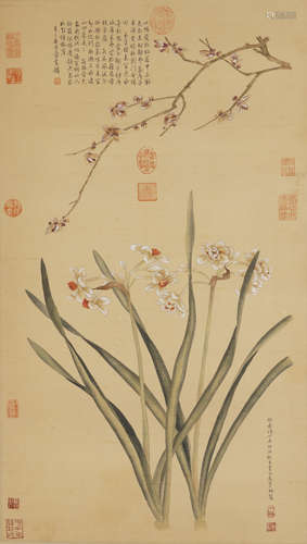 Chinese Flower Painting by Qiu Ying