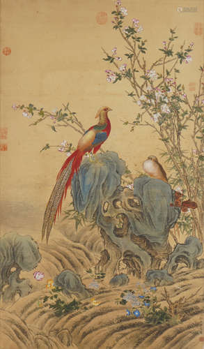 Chinese Bird-And-Flower Painting by Giuseppe Castiglione