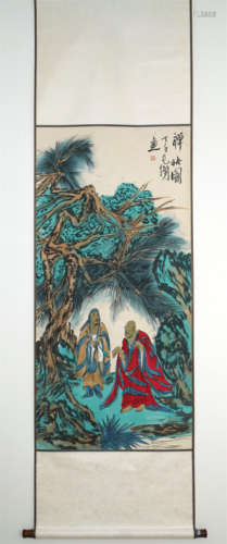 Chinese Arhat Painting by Fan Yang