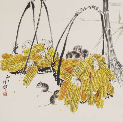 The Mice and Corn，Painting by Fang Chuxiong