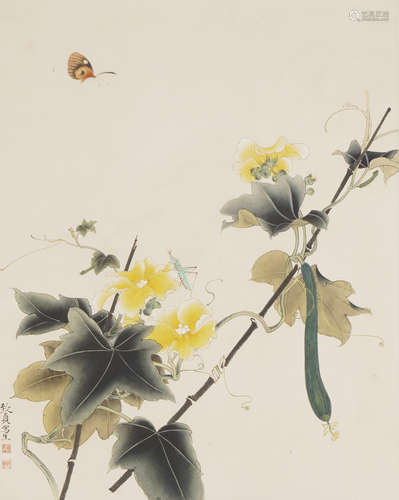 Chinese Flower Painting by Yu Zhizhen