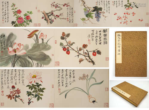 Chinese Album of Flower Painting by Zhang Daqian