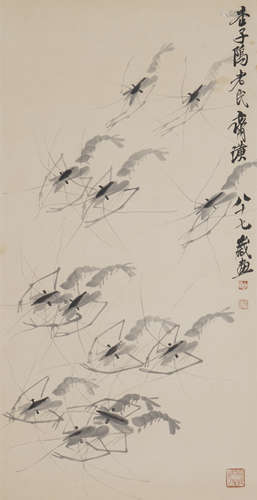 The Shrimp，Painting by Qi Baishi