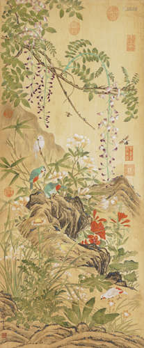 Chinese Bird-And-Flower Painting by Giuseppe Castiglione