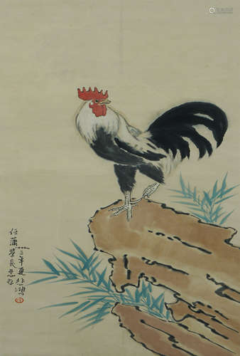 The Rooster，Painting by Xu Beihong