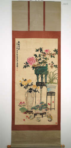 Chinese Antique Painting by Kong Xiaoyu