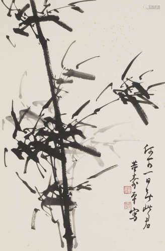 The Ink Bamboo，Painting by Dong Shouping