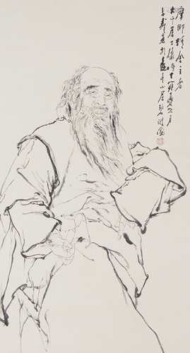 Chinese Figure Painting by Wang Ziwu