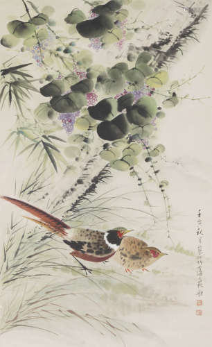 Chinese Flower-and-Bird Painting by Jiang Hanting