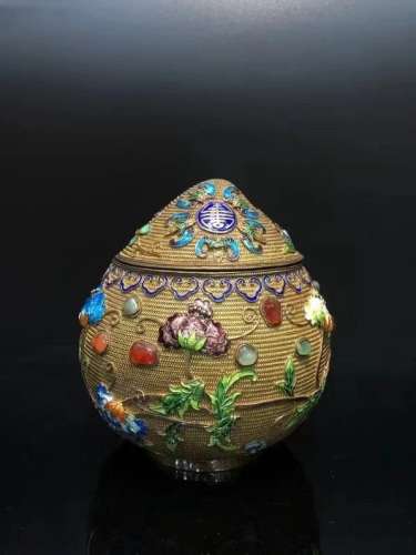 Qing Dynasty Bronze Hundred Treasure Inlay