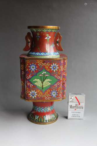 Qing Dynasty cloisonne flower statue