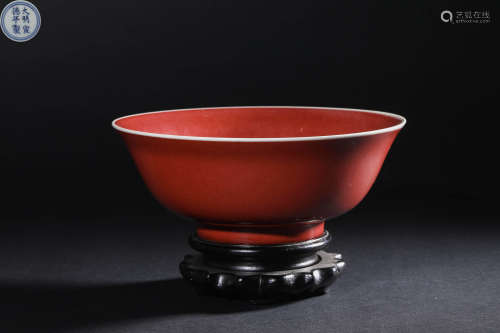 Qing Dynasty Bean Red Bowl