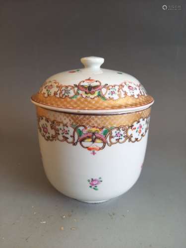 Qing Dynasty Pastel Flower Cup