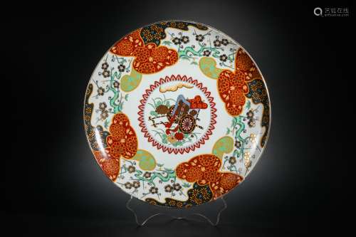 Qing Dynasty Colorful Flower Plate