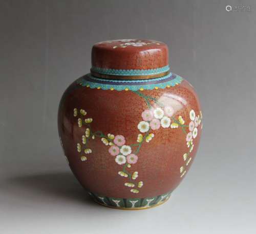 Qing Dynasty cloisonne flower vase