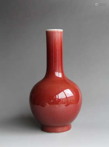 Qing dynasty red glazed celestial vase