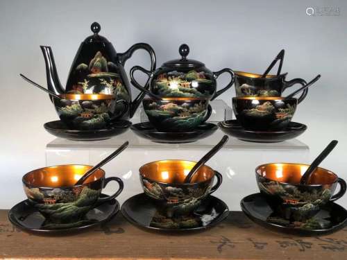 Qing Dynasty Copper Tea Set