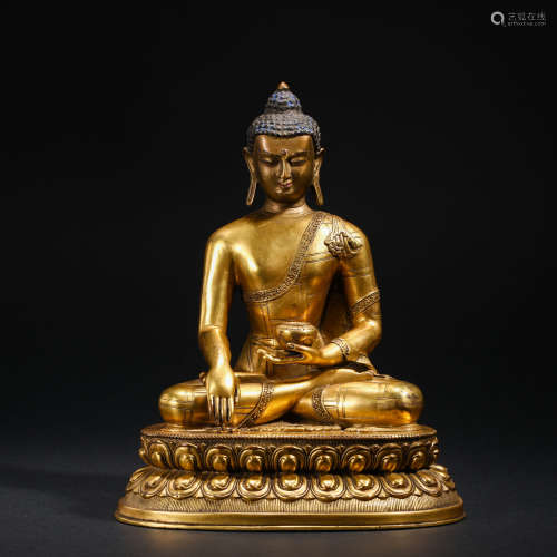 Qing Dynasty Gilt Bronze Medicine Buddha