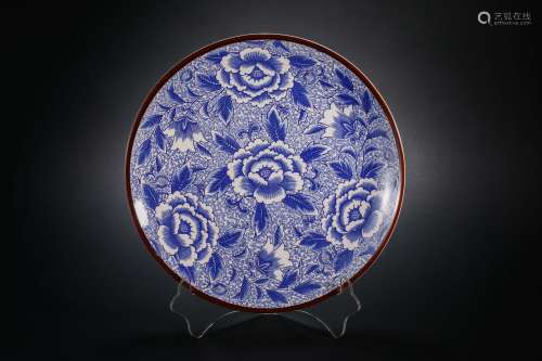 Qing Dynasty Blue and White Flower Plate