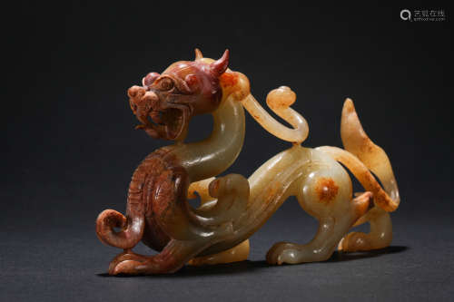 Yuan Dynasty Hetian Jade Dragon Decoration