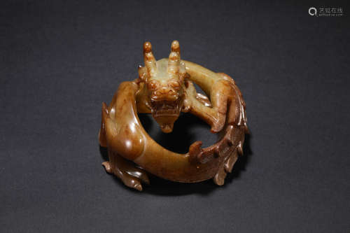 Yuan Dynasty Hetian Jade Dragon