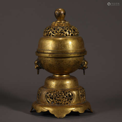 Qing Dynasty Gilt Bronze Aromatherapy Oven