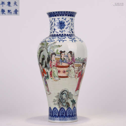 Qing dynasty famille rose character bottle