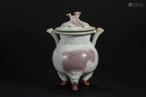 Song Dynasty Jun Porcelain Beast Ear Stove