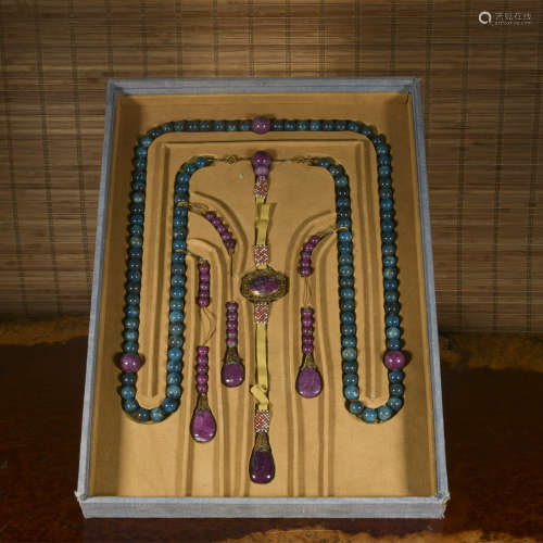 A set of sapphire court beads