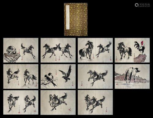 A Xu beihong's album painting
