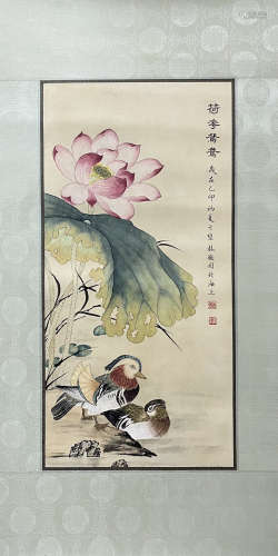 A Lin huiyin's flowers and birds painting