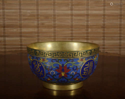 A Cloisonne enamel 'lotus' bowl